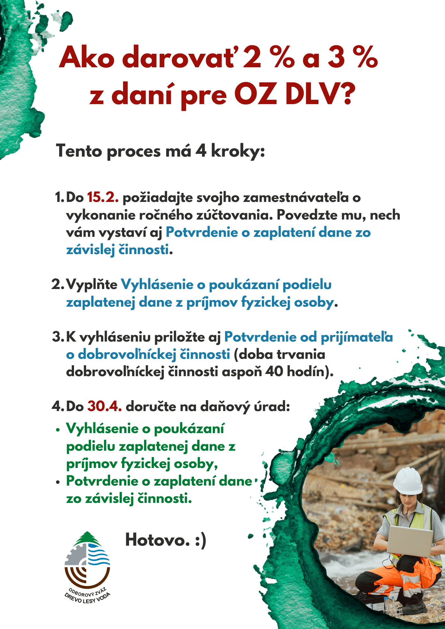 Darujte 2 % z dané pre OZ DLV